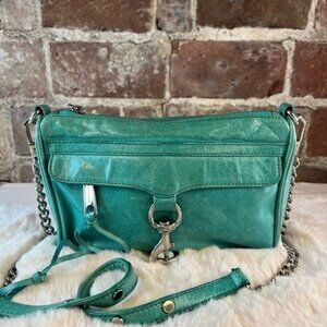 Rebecca Minkoff Teal Leather Crossbody with Silver Tone Hardware